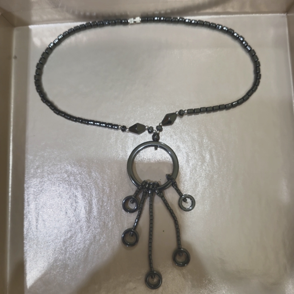 Beautiful Gunmetal Statement Piece Necklace